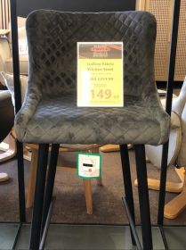 Ludlow Fabric Kitchen Stool - Grey