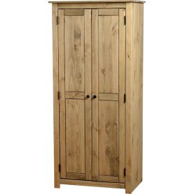 Waxed Pine Petite 2 Door Wardrobe