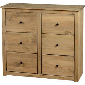 Waxed Pine Petite 6 Drawer Chest