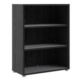 Prime Office  Bookcase 2 Shelves in Black woodgrain