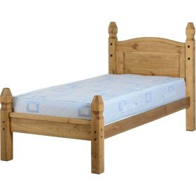 Waxed Pine Bedroom 3'0 Bed Low Foot End