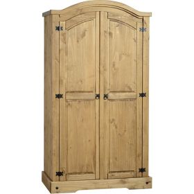 Waxed Pine Bedroom 2 Door Wardrobe