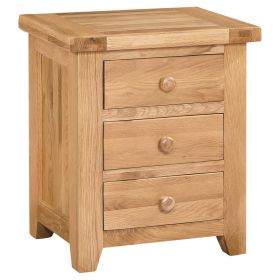 Chunky Oak Bedroom Bedside with 3 Drawers