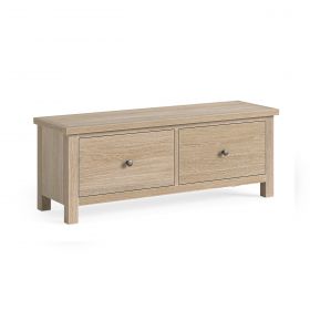 Mansion House Oak White Wash Large 2 Drawer Bench