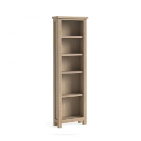 Mansion House Oak White Wash Slim Bookcase_Kd
