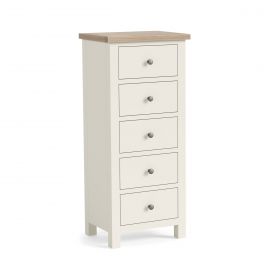 Mansion House White 5 Drawer Tall Chest