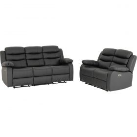 Hadleigh 3 Seater & 2 Seater Grey Powered Recliner Suite