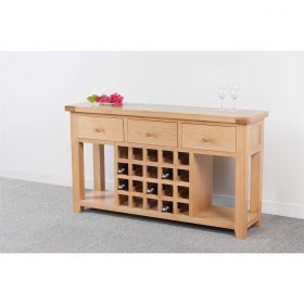 Chalkwell Oak Dining 3 Drawer Open Sideboard