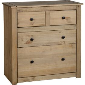 Waxed Pine Petite 2 Plus 2 Chest