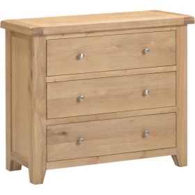 Wembury Oak Bedroom 3 Drawer Chest