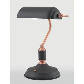  Bronx Table Lamp 1 Light With Toggle Switch, Graphite/Copper IL1007HS