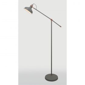 Bfs Lighting Bronx Adjustable Floor Lamp, 1 x E27, Sand Grey/Copper/White