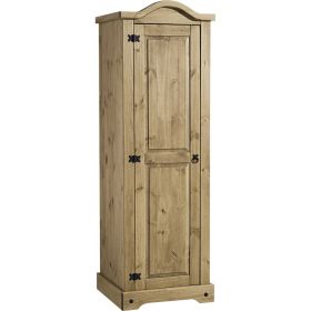 Waxed Pine Bedroom 1 Door Single Robe