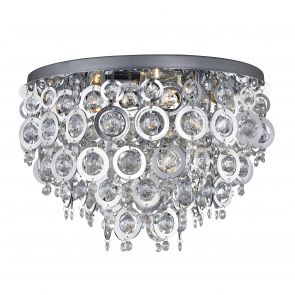Bfs Lighting Nova 5Lt Flush  -  Chrome, Acrylic Balls & Rings