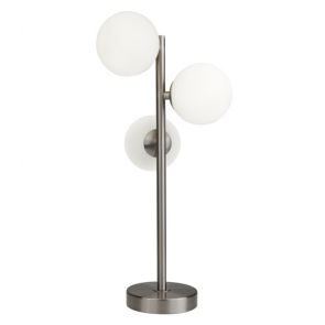  3 Light Table Lamp With Opal Ball, Ss BPOSL099