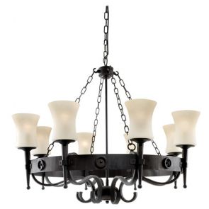  8 Light Ceiling, Black Scavo Glass BPOSL102