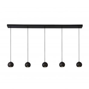 Bfs Lighting Eindhoven 5Lt Bar Pendant - Sand Black Metal
