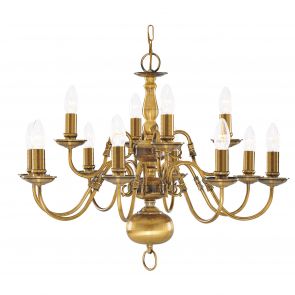 Bfs Lighting Flemish 12Lt Pendant - Solid Brass Metal