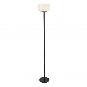 Bfs Lighting Lumina Floor Lamp - Black Metal & Opal Ribbed Glass