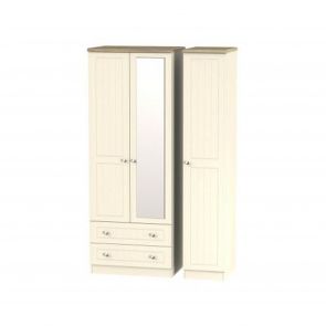 Veryan Tall Triple 2 Drawer Mirror Robe