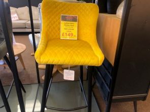 Ludlow Fabric Kitchen Stool - Yellow