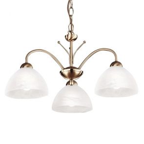  3 Light Ceiling, Antique Brass, Alabaster Glass BPOSL176