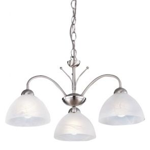  3 Light Ceiling, Satin Silver, Alabaster Glass BPOSL177