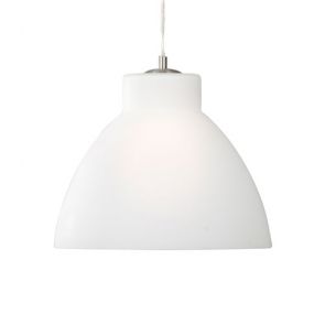  Metal And Glass Pendant 1lt, Satin Silver, Opal Glass BPOSL017