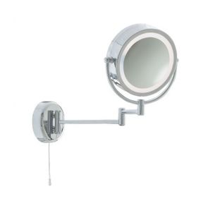  Bathroom Mirror - Illuminated Mirror - Chrome Extendable Swing Arm Lt 190mm BPOS