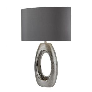  1 Light Chrome Oval Base Table Lamp BPOSL191