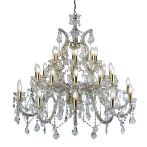  30 Light Chandelier, Polished Brass, Clear Crystal BPOSL193