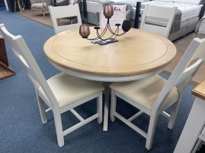 Grey and Oak Round Table With 4 Chairs