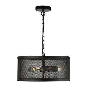  3 Light Drum Pendant Matt Black BPOSL199