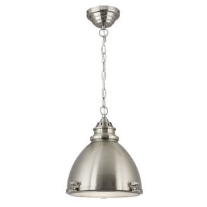  Pendant - 1lt Satin Nickel Dome With Frosted Glas BPOSL215
