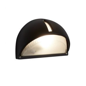  Led Outdoor & Porch - Half-Moon Wall Bracket, Black, Frosted Glass BPOSL007