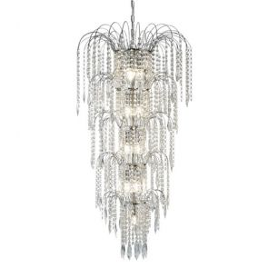  13 Light Tier Chandelier, Chrome, Clear Crystal BPOSL217