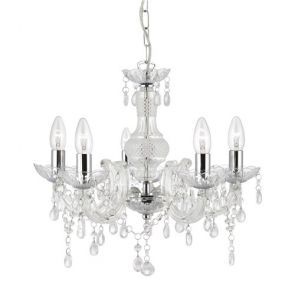  5 Light Ceiling, Clear Glass/Acrylic BPOSL240