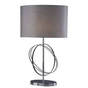  Table Lamp Chrome Rings With Silver Oval Shade BPOSL259