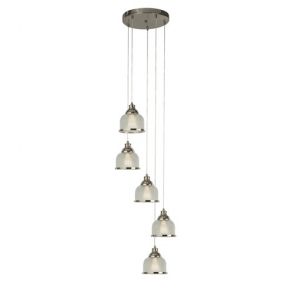  5 Light Dingle Dangle. Satin Silver BPOSL279