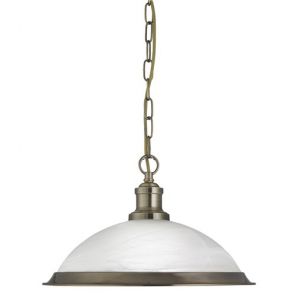  1 Light Pendant, Antique Brass, Marble Glass BPOSL280