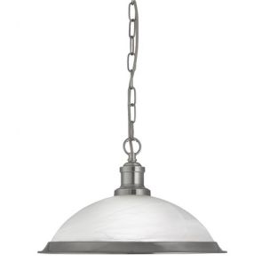  1 Light Pendant, Satin Silver, Marble Glass BPOSL281
