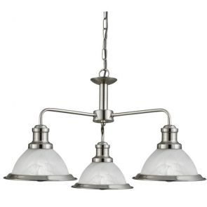  3 Light Ceiling, Satin Silver, Marble Glass BPOSL283