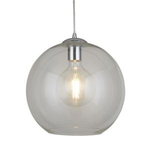  1 Light Round Pendant (30cm Dia), Clear Glass, Chrome BPOSL299
