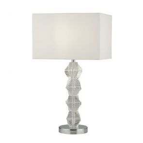  Malinda 1lt Table Lamp, Chrome And Glass With White Shade BPOSL307
