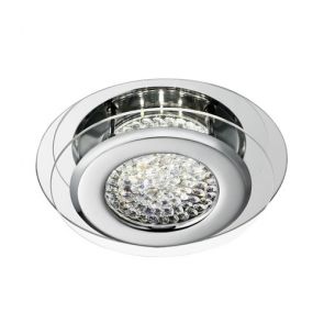  Led Ceiling Flush, Chrome, Clear Crystal Centre Deco BPOSL314