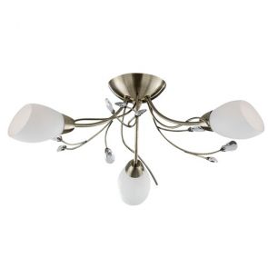  3 Light Ab Sf Ftg Xtal Detail Wh Glass BPOSL322
