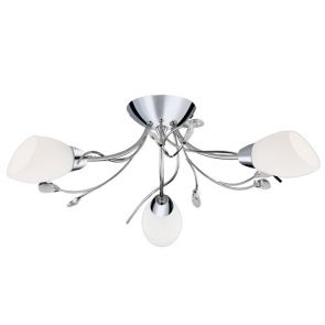  3 Light Cc S-F Ftg White Gls Xtal Leaf BPOSL323
