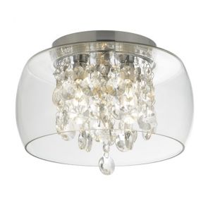  Bathroom Clear Glass Shade 3lt Flush, Crystal Drops BPOSL326
