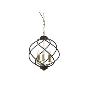  3 Light Pendant. Black/Gold BPOSL332
