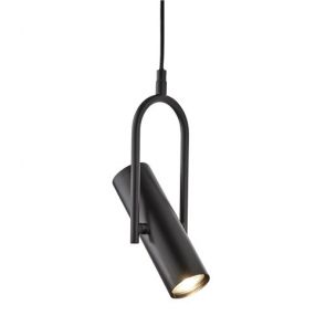 1 Light Cylinder Shade Pendant, Matt Black BPOSL346